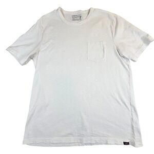 Faherty Sunwashed Organic Slub Cotton Pocket T-Shirt White Mens Large Neutral